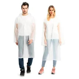 Kit X6 Carpa Capa Adulto Impermeable Lluvia Eva Botones Blanco