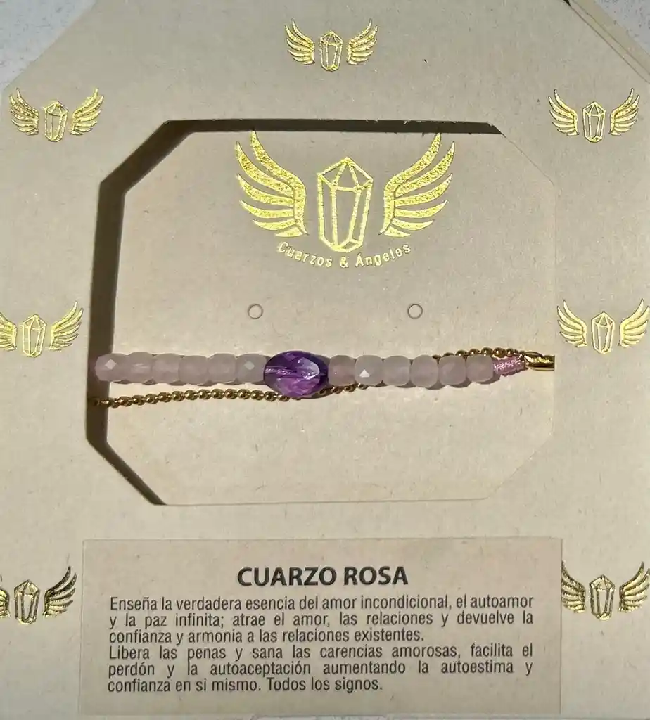 Pulsera Celestial Cuarzo Rosa