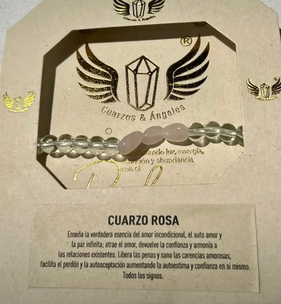 Pulsera Elastica Cuarzo Rosa