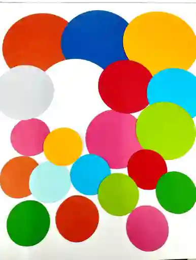 Círculos De Cartulina De Diferentes Tamaños X20 Unidades Colores Surtidos