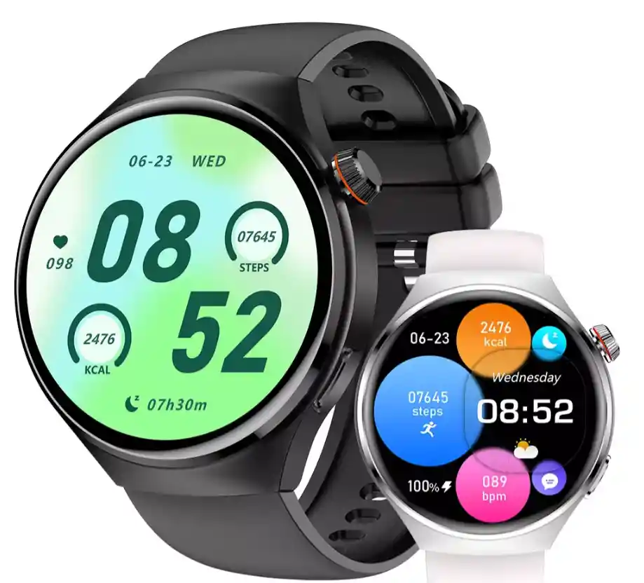 Smartwatch K500 Reloj Inteligente Pantalla Amoled Pulso Cuero Negro