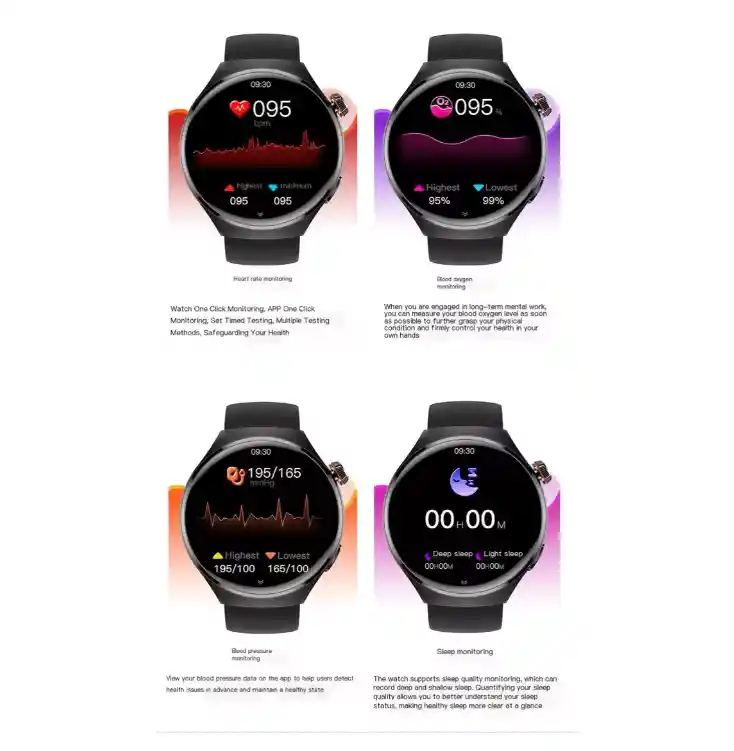 Smartwatch K500 Reloj Inteligente Pantalla Amoled Pulso Cuero Negro