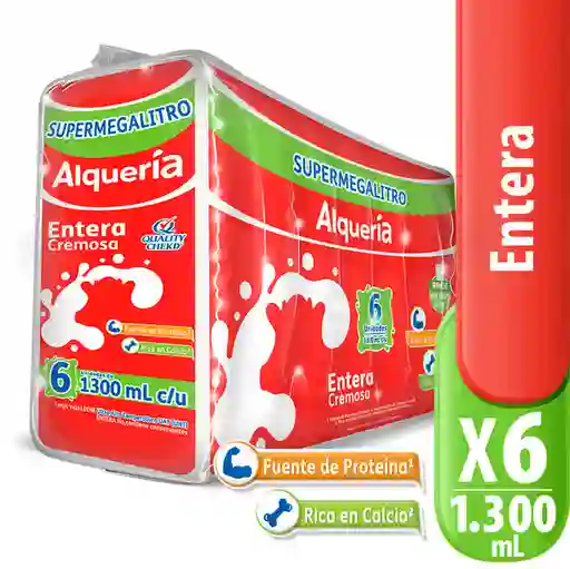 Leche Entera Alqueria Supermegalitro Sixpack