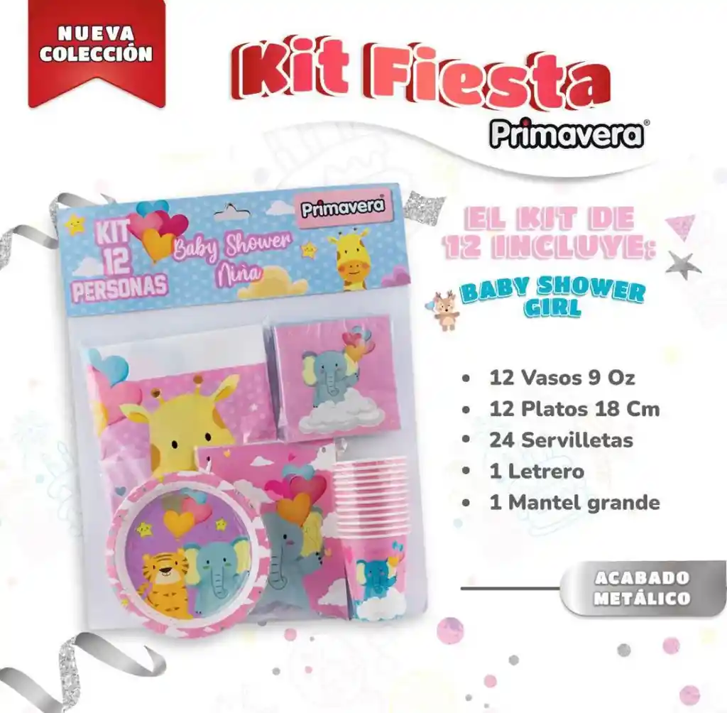 Kit De Fiesta Baby Shower Niña Marca Primavera