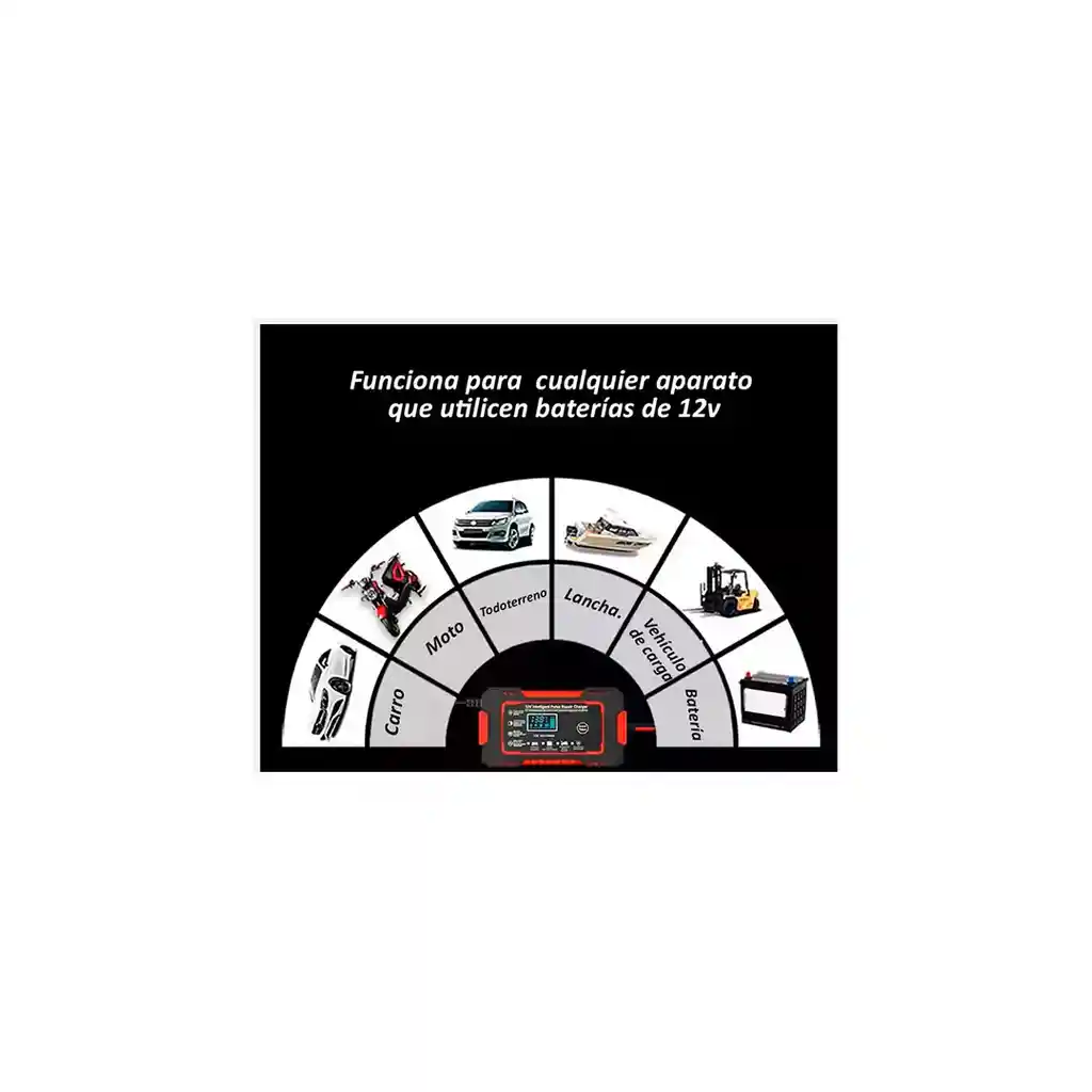 Cargador De Baterías Para Autos Con Pantalla Lcd