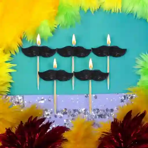 Velas Mostacho X5 Unidades