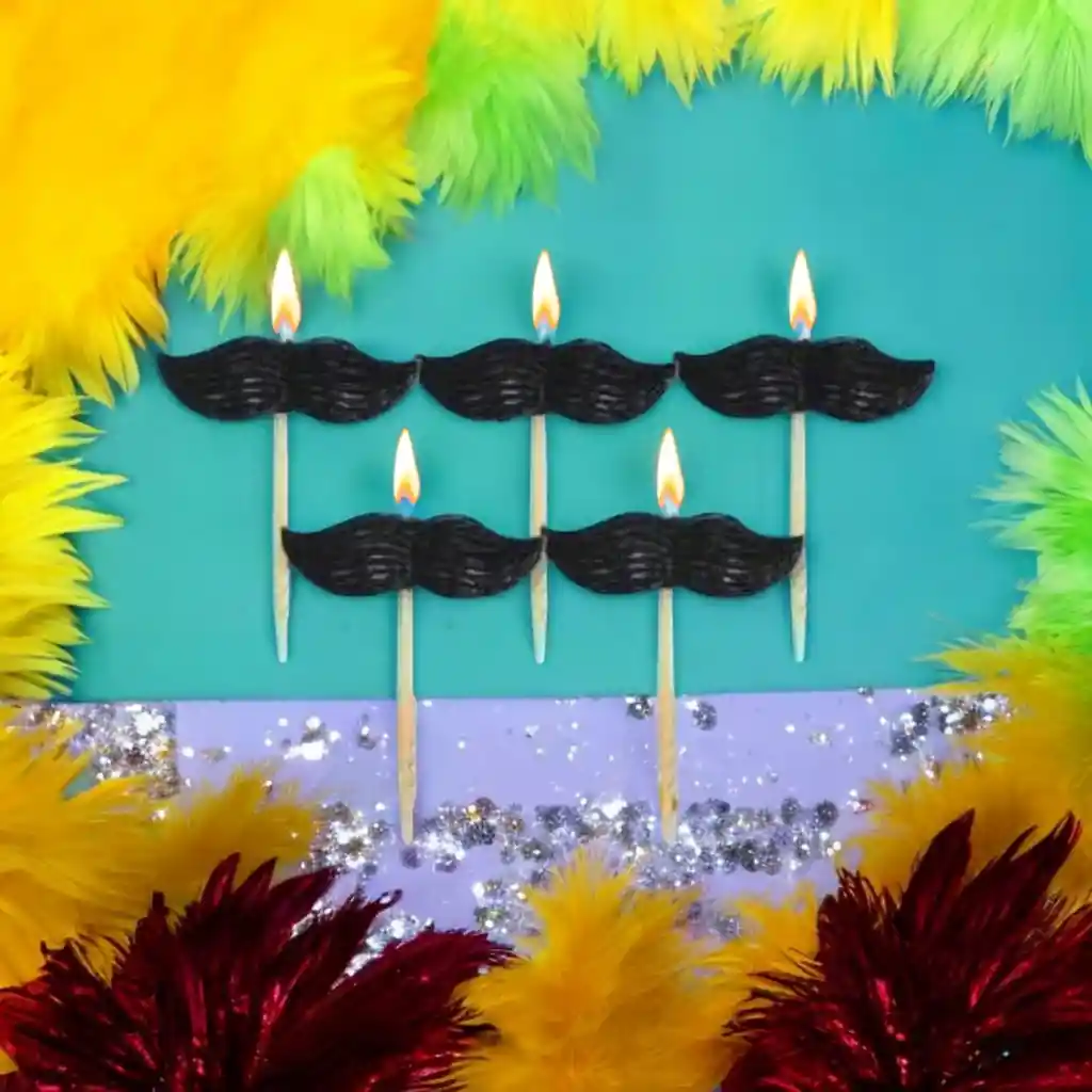 Velas Mostacho X5 Unidades