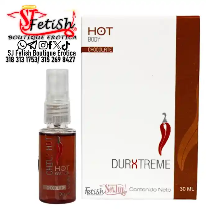 Aceite Caliente Sabor Chocolate 30ml En Spray / Sex Shop Armenia Sj Fetish Boutique Erotica