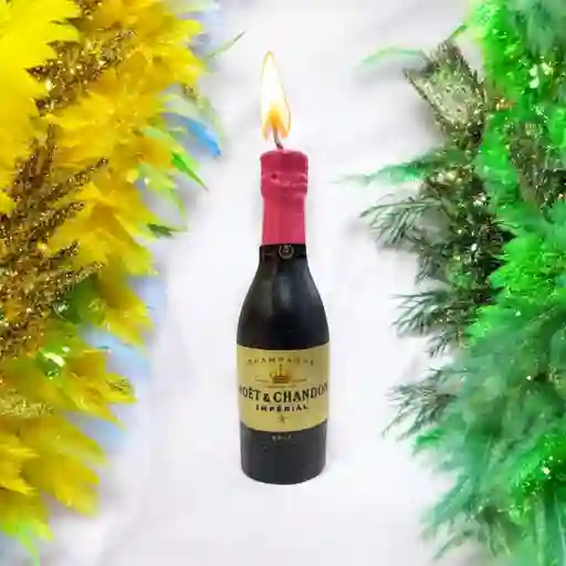 Vela En Forma Botella De Champagne 9cm / X1unidad