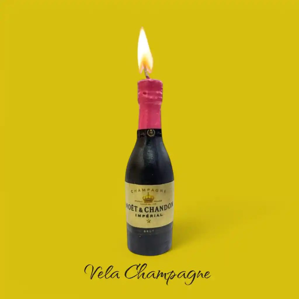 Vela En Forma Botella De Champagne 9cm / X1unidad