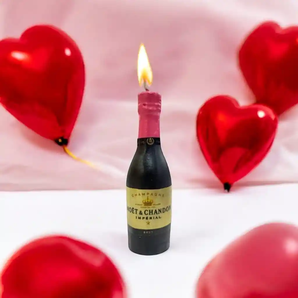 Vela En Forma Botella De Champagne 9cm / X1unidad