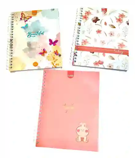 Cuaderno 7 Materias Grande De Mujer Argollado Cuadriculado Diseños Surtidos