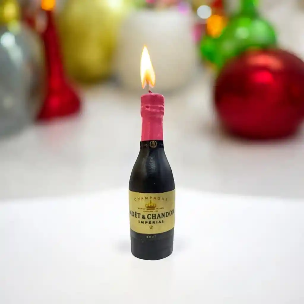 Vela En Forma Botella De Champagne 9cm / X1unidad