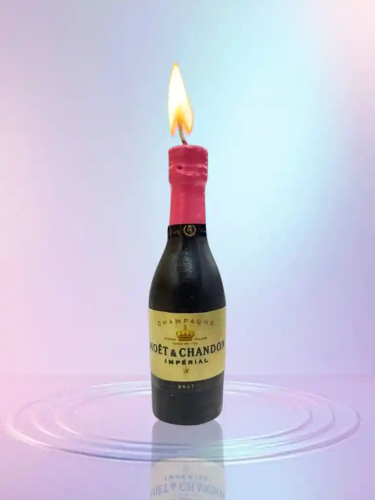 Vela En Forma Botella De Champagne 9cm / X1unidad