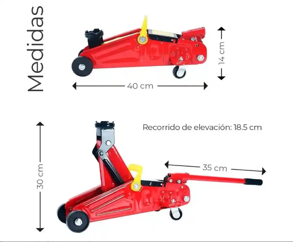 Gato Hidraulico Tipo Zorra 2 Toneladas Portatil Autos