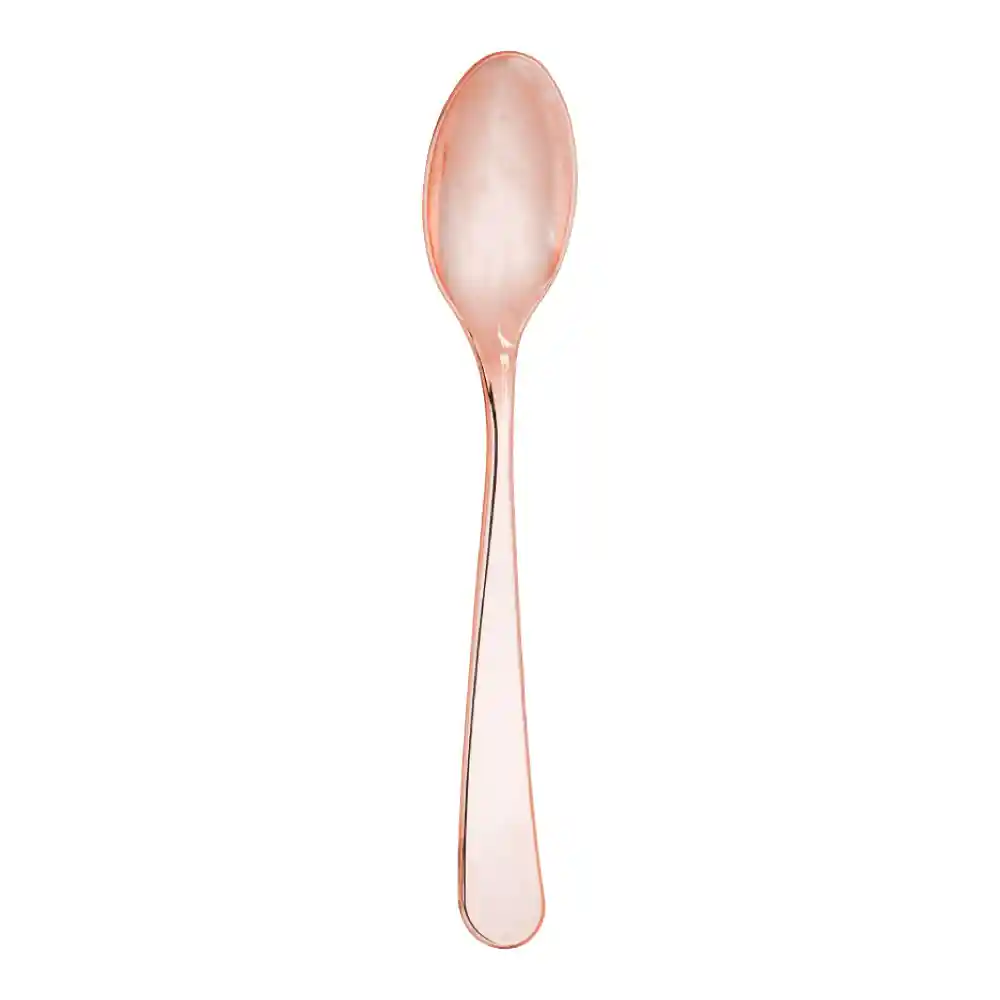 Mini Cucharas Oro Rosa Metalizadas X 24 Und