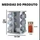 Organizador Giratorio De Acero Inoxidable Para Condimentos - 12 Tarros