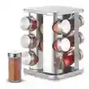 Organizador Giratorio De Acero Inoxidable Para Condimentos - 12 Tarros