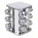 Organizador Giratorio De Acero Inoxidable Para Condimentos - 12 Tarros