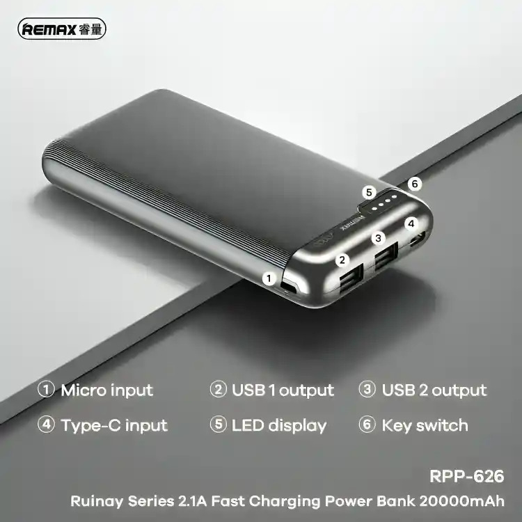 Power Bank 20000mah Carga Rapida Remax Rpp-626