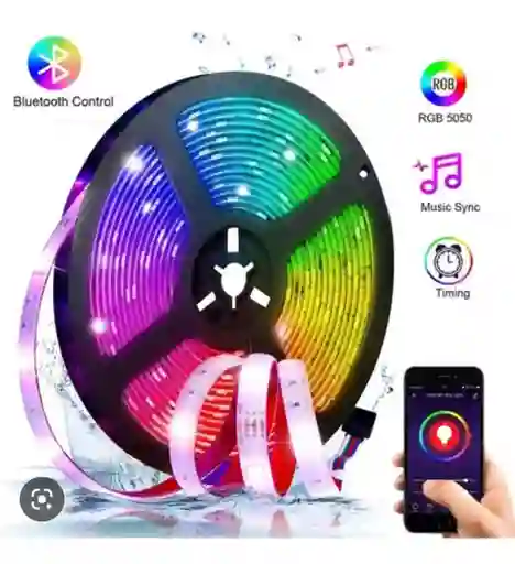 Cinta Led Multicolor Bluetooth 5m Para Ambientes Personalizados