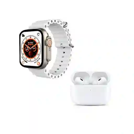 Combo Smartwatch T8 Ultra Plus + Audífonos Airpods Pro (segunda Generación) Full Calidad 1.1