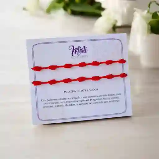 Set Pulseras De Protección Hilo Rojo De Los 7 Nudos Para Compartir