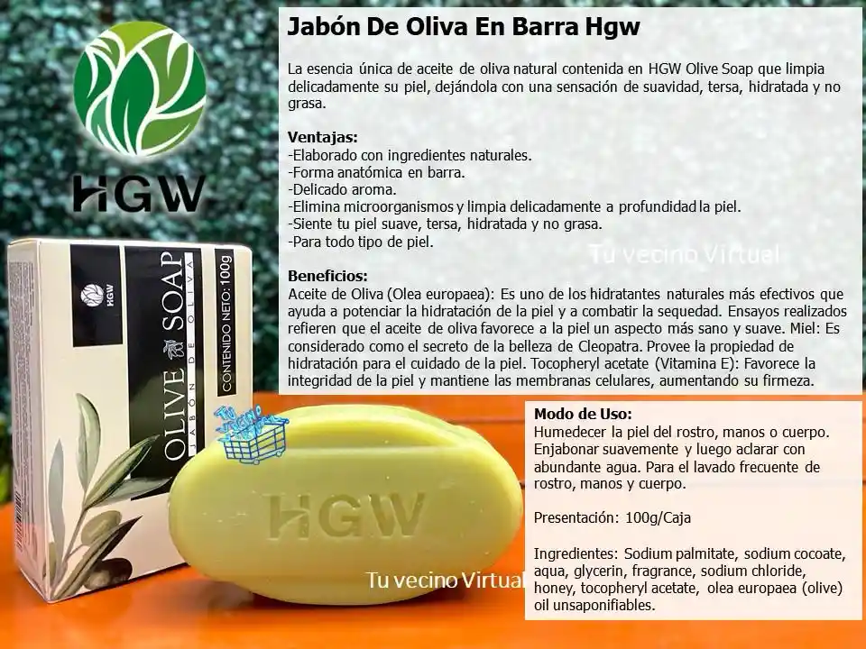 3 Jabones En Barra De Oliva Hgw