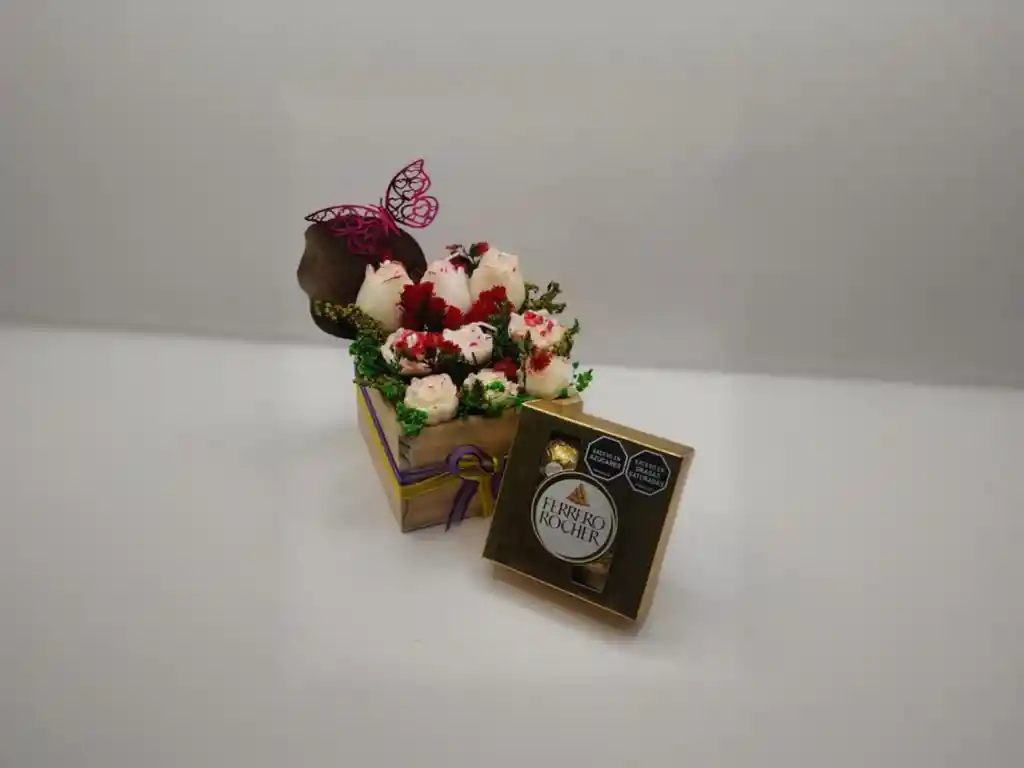 Arreglo Floral Tulipan Y Rosas + Ferrero