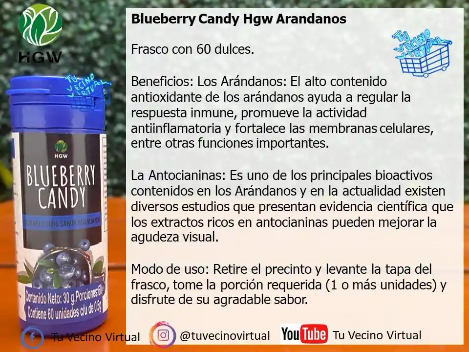 4 Dulces De Arandanos Hgw
