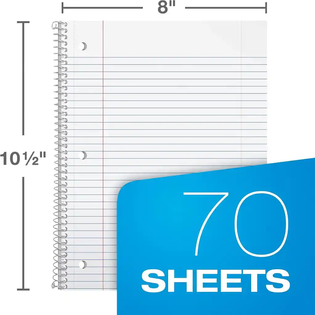 Cuaderno Argollado 1 Materia Oxford 70 Hojas Grande Rayado 27cm X 21cm