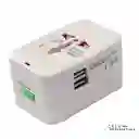 Adaptador Viajero Convertidor Universal Europeo Con 2 Puertos Usb