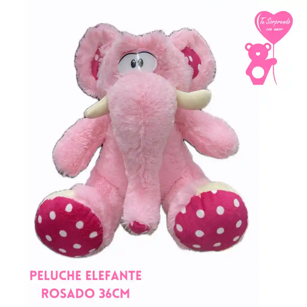 Peluche Elefante Rosado 36cm
