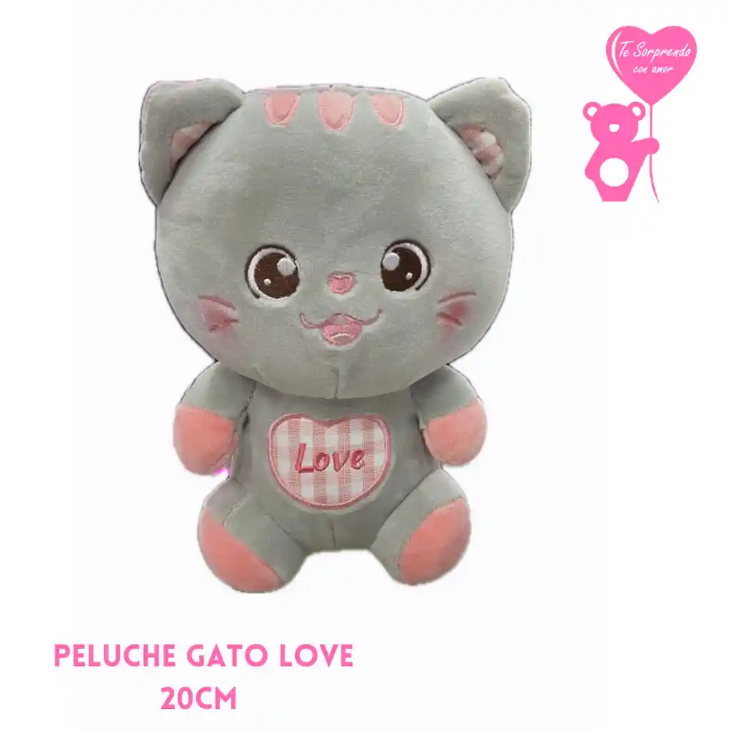 Peluche Gato Love 20cm