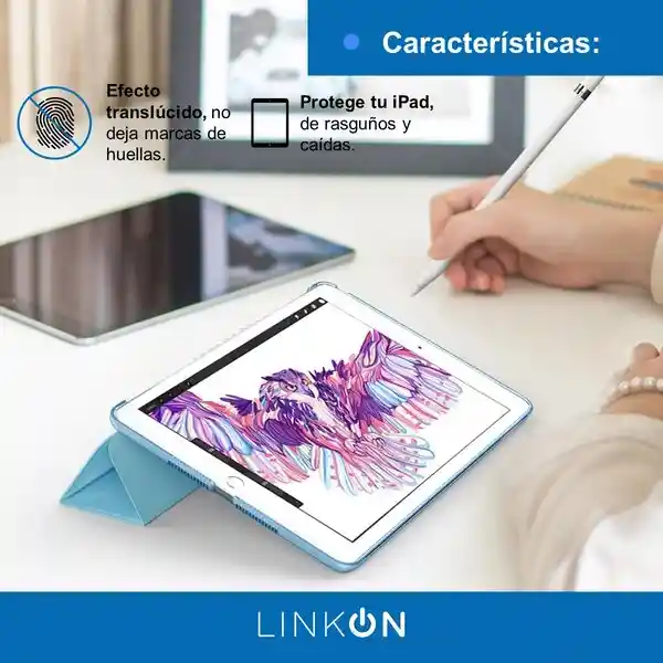 Estuche Funda Smart Case Para Ipad Linkon - Skye Blue