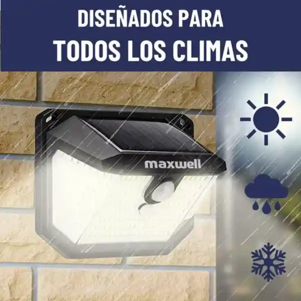 Lampara Solar Led Exterior Pack X2 Maxwell Sensor Movimiento
