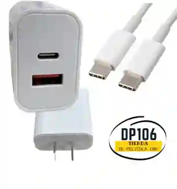 Cargador Tipo C - Usb Carga Rapida Doble Entrada