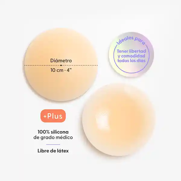 Cubre Pezones Circular De Silicona Nipskin Bare It All Nipple Vanilla Plus 10cm