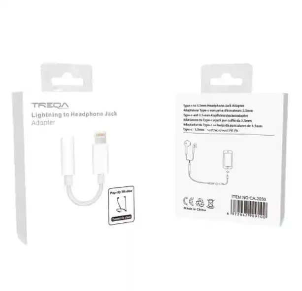 Adaptador De Conector Lighting-3.5 Mm Ca-1052 Para Audio De Alta Calidad