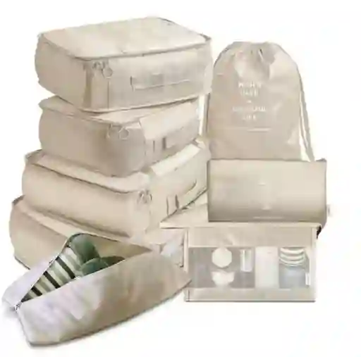 Organizador De Maleta Set X 8 Beige