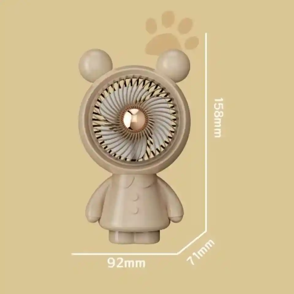 Ventilador Oso Khaki Recargable