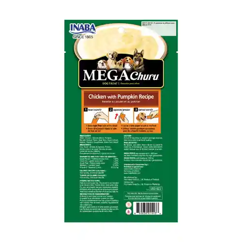 Inaba Dog Snack Mega Churu X 3 Piezas- Pollo Y Queso 144gr