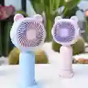 Ventilador Mini Recargable Con Orejas Y Base
