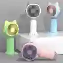 Ventilador Mini Recargable Con Orejas Y Base