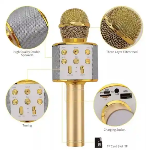 Micrófono Karaoke Para Niños Ws-858 Amarillo
