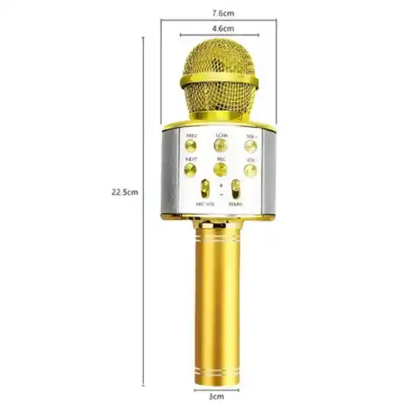 Micrófono Karaoke Para Niños Ws-858 Amarillo