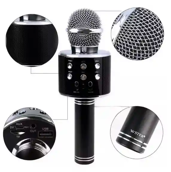 Micrófono Karaoke Para Niños Ws-858 Negro