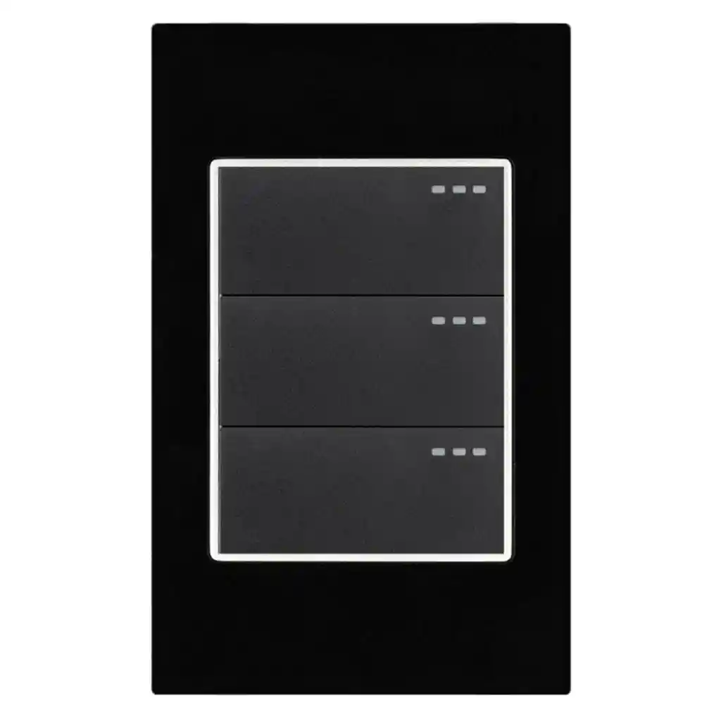 Interruptor Mercury Triple Conmutable Negro Mate Eti163