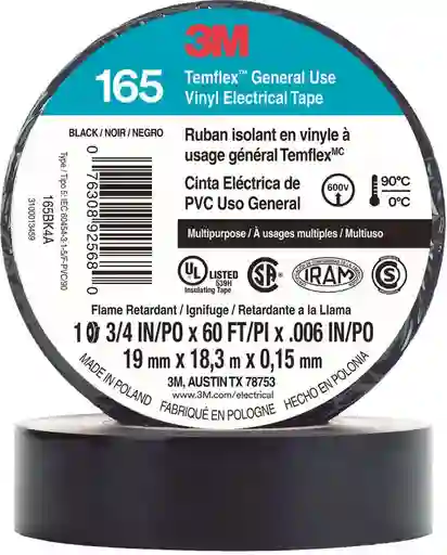 Cinta Aislante 9mt Negra Temflex 10scuu010341236