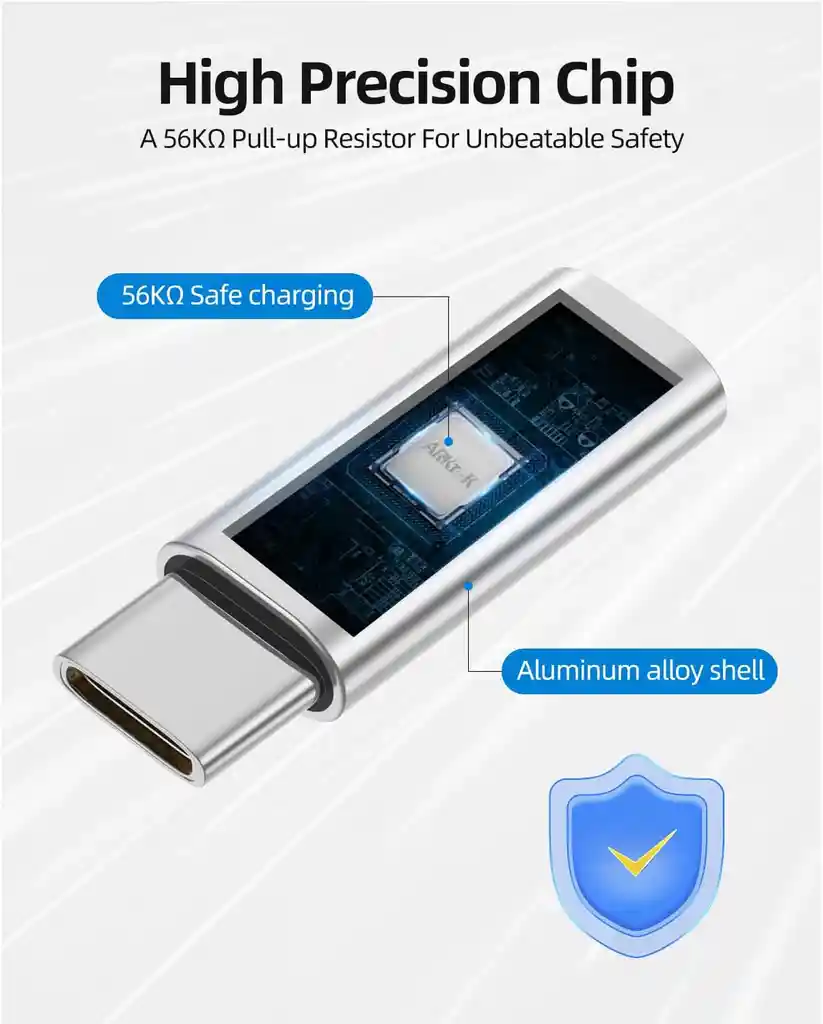 Adaptador De Carga Para Lightning Hembra A Usb C Macho